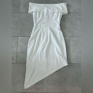 Hutch off the shoulder white asymmetrical dress, Anthropologie Sz S